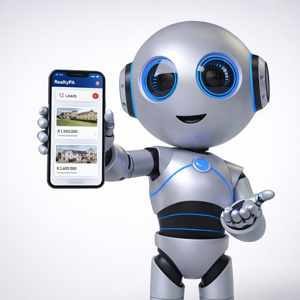Blu robot with RealtyPA app